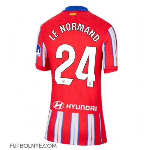 Camiseta Atletico Madrid Robin Le Normand #24 Primera Equipación para mujer 2024-25 manga corta